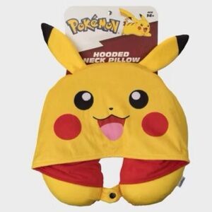 Pokemon Pikachu Yellow Hooded Neck Pillow